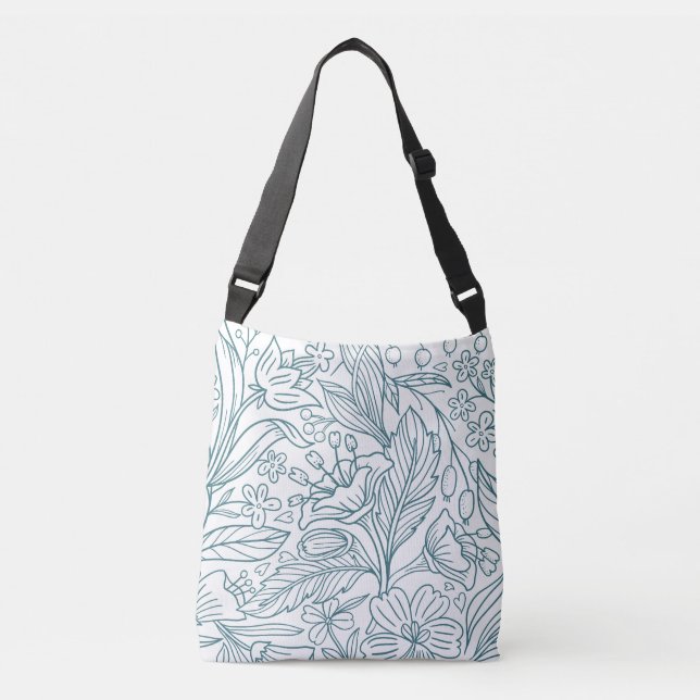 Simple Elegant Floral Hibiscus Leaves | Crossbody Bag (Front)