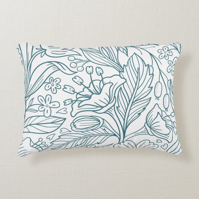 Simple Elegant Floral Hibiscus Leaves | Decorative Cushion (Front)