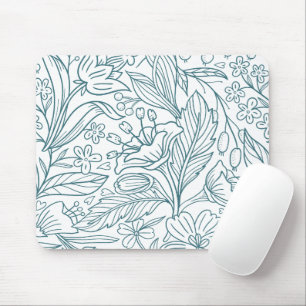 Simple Elegant Floral Hibiscus Leaves   Mouse Mat