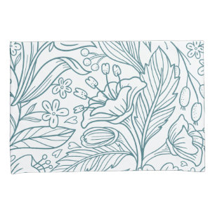 Simple Elegant Floral Hibiscus Leaves Pillowcase