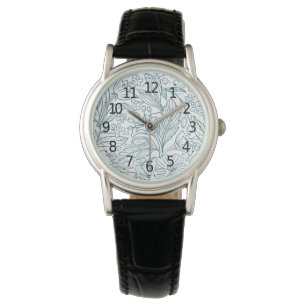 Simple Elegant Floral Hibiscus Leaves Watch