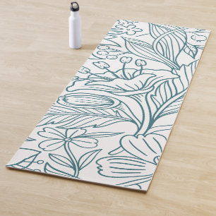 Simple Elegant Floral Hibiscus Leaves   Yoga Mat