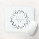 Simple Elegant Floral Laurel Wreath Monogram Mouse Mat<br><div class="desc">If you need any further customisation please feel free to message me on yellowfebstudio@gmail.com.</div>