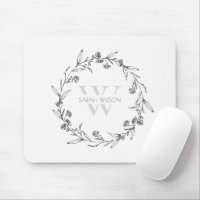 Simple Elegant Floral Laurel Wreath Monogram