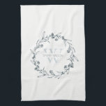 Simple Elegant Floral Laurel Wreath Monogram Tea Towel<br><div class="desc">If you need any further customisation please feel free to message me on yellowfebstudio@gmail.com.</div>