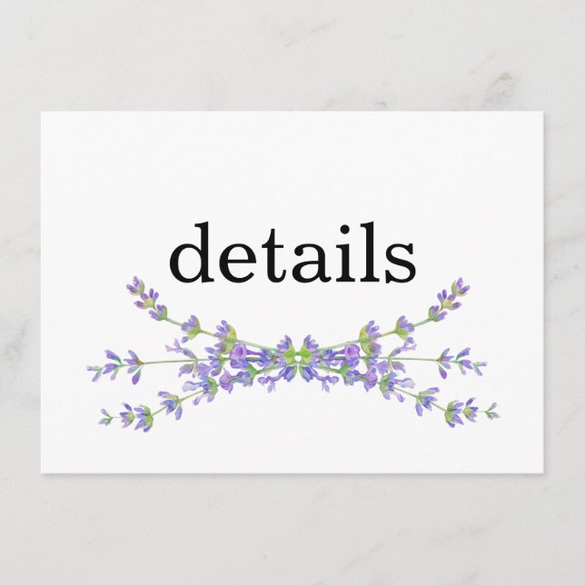 Simple elegant floral minimalist lavender enclosure card (Front)