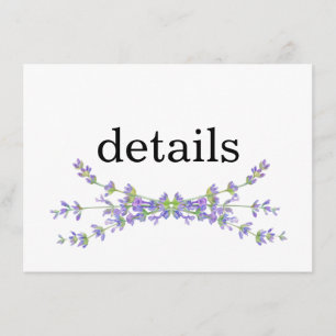 Simple elegant floral minimalist lavender enclosure card