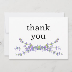 Simple elegant floral minimalist lavender thank you card