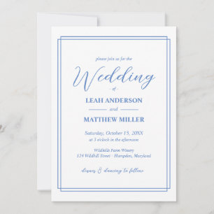 Simple Elegant Floral Pattern Wedding Invitation