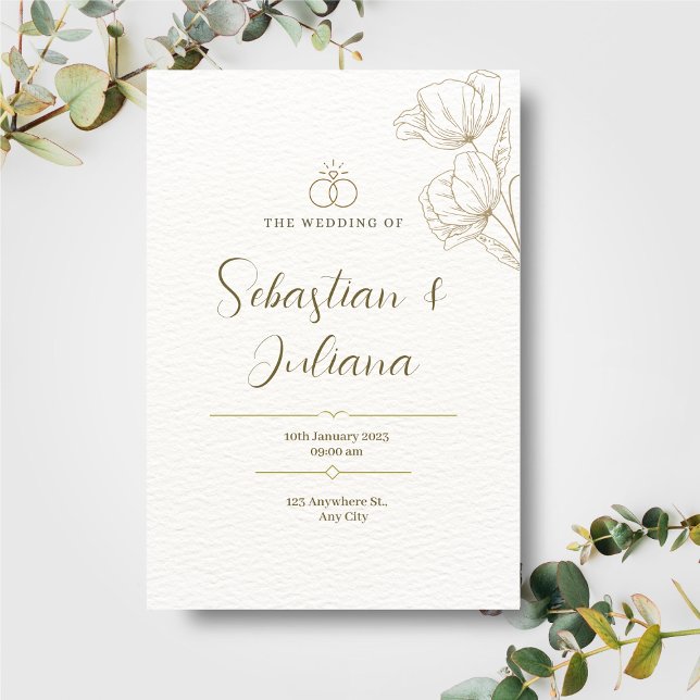 Simple Elegant Floral Personalised Photo Wedding  (Creator Uploaded)