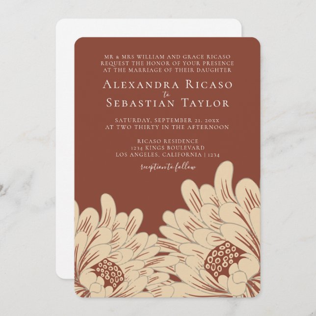 Simple Elegant Floral Wedding (Front/Back)