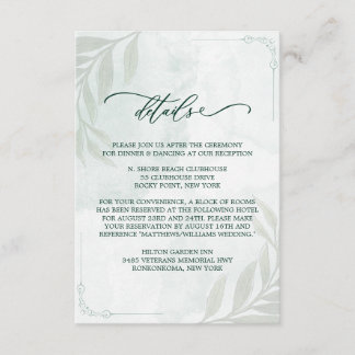 Simple Elegant Floral Wedding Enclosure Card
