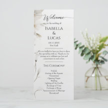Simple Elegant Floral Wedding Program