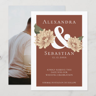 Simple Elegant Floral Wedding Save The Date