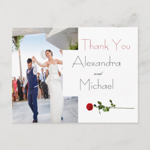 Simple Elegant Floral Wedding Thank You Card