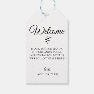 Simple Elegant Flourish Wedding Welcome Bag Gift Tags