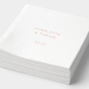 Simple Elegant Foil Wedding  Napkins