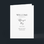 Simple Elegant Folded Wedding Program Programme<br><div class="desc">This simple elegant folded wedding program is perfect for your modern minimalist black and white wedding. The design features minimal contemporary font accompanied by formal calligraphy. Keep it as is,  or choose to personalise it with your own artwork or photos!</div>