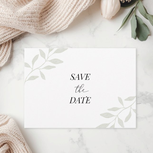 Simple Elegant Foliage Photo Wedding Save the Date (Creator Uploaded)