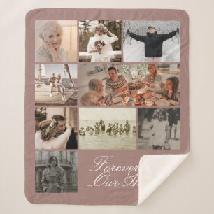 Simple Elegant Forever in Our Heart Photo Memory  Sherpa Blanket