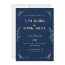 Simple Elegant Formal Wedding Foil Invitation