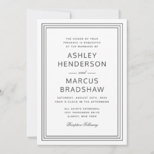 Simple Elegant Frame Modern Wedding Invitation