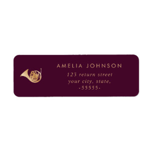 Simple Elegant French Horn Music Teacher Burgundy