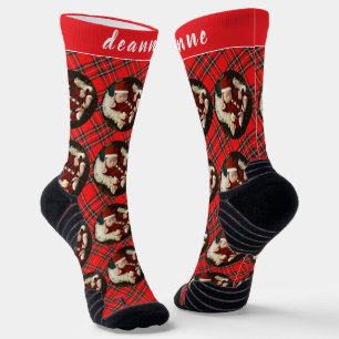 Simple Elegant Funny Christmas Family Photo Socks
