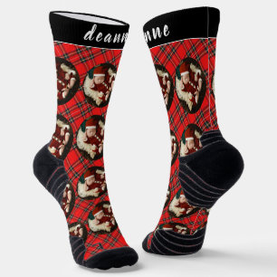 Simple Elegant Funny Christmas Family Photo Socks