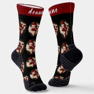 Simple Elegant Funny Christmas Family Photo Socks
