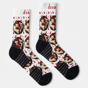 Simple Elegant Funny Christmas Family Photo Socks