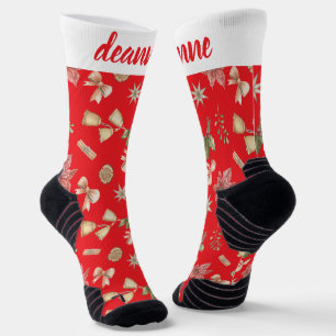 Simple Elegant Funny Christmas Family Socks