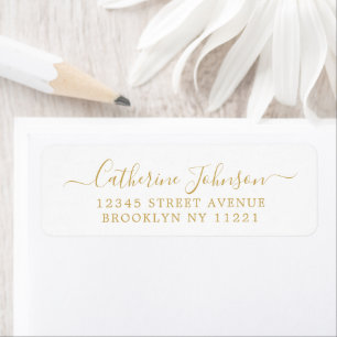 Simple Elegant Girly Script Calligraphy Faux Gold