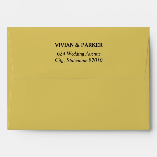 Simple Elegant Gold and Black Wedding Envelopes (Back (Top Flap))