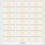 Simple Elegant Gold and Ivory Guest Address Labels<br><div class="desc">These simple elegant | gold and ivory wedding guest address labels are perfect for your modern minimalist gold and ivory wedding. The design features minimal contemporary font accompanied by formal calligraphy. Keep it as is,  or choose to personalise it with your own artwork or photos!</div>