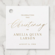 Simple Elegant Gold Calligraphy Script Christening