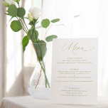 Simple Elegant Gold Calligraphy Wedding Menu<br><div class="desc">Simple and Elegant Gold Calligraphy Wedding Menus: This soft romantic wedding menu features elegant gold calligraphy and script fonts.</div>