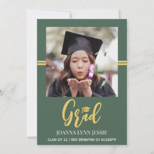 Simple Elegant gold Cap Photo Graduation 
