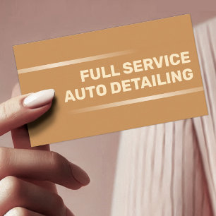 Simple Elegant Gold Car Service Auto Detailing Business Card