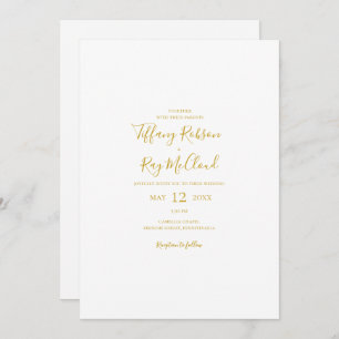 Simple Elegant Gold Casual Wedding Invitation