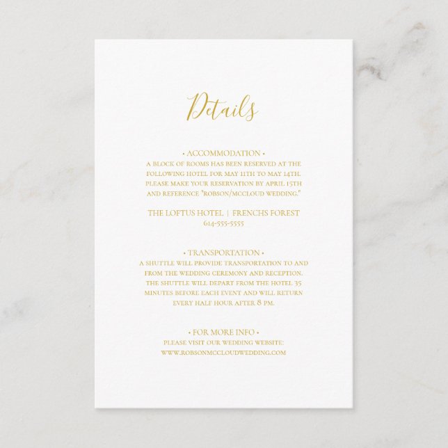 Simple Elegant Gold Details Enclosure Card (Front)