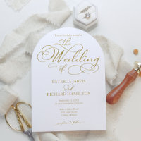 Simple Elegant Gold Faux Foil Script Wedding