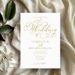 Simple Elegant Gold Faux Foil Script Wedding Invitation<br><div class="desc">Enhance your wedding experience with our modern gold calligraphy wedding suite, designed for sophistication and glamour. Customise it easily in just a few clicks to create a celebration that reflects your unique style. If you have any questions, need assistance, or want to adjust any details, please feel free to reach...</div>
