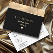 Simple Elegant Gold Foil Heart Gift Certificate