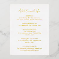 Simple Elegant Gold Foil Wedding Enclosure Card