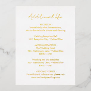 Simple Elegant Gold Foil Wedding Enclosure Card