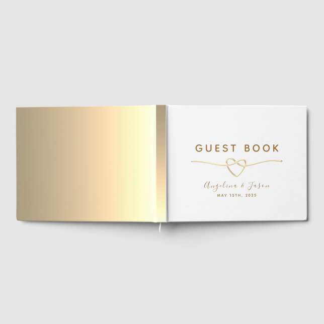 Simple Elegant Gold Foil Wedding Guest Book (Full)