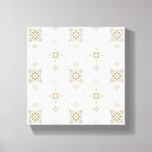 Simple Elegant Gold Folk Tile Pattern Canvas Print