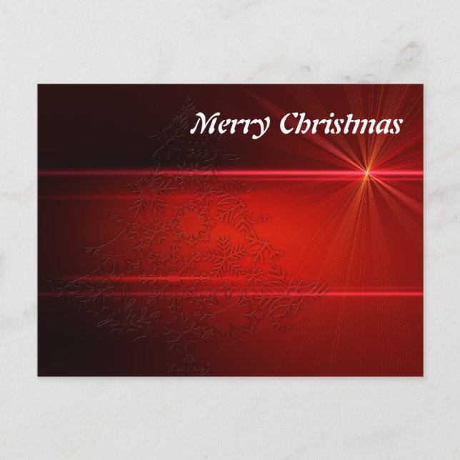 Simple Elegant Gold Glitter Red Merry Christmas Holiday Postcard (Front)