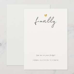 Simple Elegant Gold Gray Typography Mount Invitation